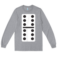 Heather Grey double six dominoes tshirt halloween costume 6 6 domino game t shirt Long Sleeve Tee - baoMotion
