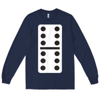Navy double six dominoes tshirt halloween costume 6 6 domino game t shirt Long Sleeve Tee - baoMotion