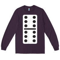 Plum double six dominoes tshirt halloween costume 6 6 domino game t shirt Long Sleeve Tee - baoMotion
