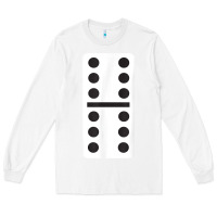 White double six dominoes tshirt halloween costume 6 6 domino game t shirt Long Sleeve Tee - baoMotion