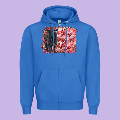 You Moo Ve  Me Black Angus Zipper Hoodie Designed By Ranaportraitstore