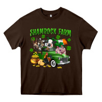 Chocolate Brown Shamrock farm Heavy Core Tee - CowGirlArtShop
