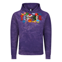 Cloud Purple Christmas teacher Vintage Hoodie - CowhideDigitalArt