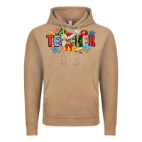 Vintage Coffee Christmas teacher Vintage Hoodie - CowhideDigitalArt