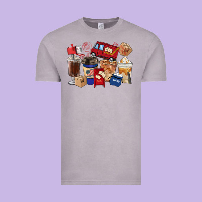 Postal Worker Coffee Cups Vintage Tee Designed By Fadigitalartstudio