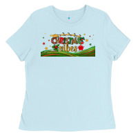 Baby Blue christmas vibes libbey glass Ladies Tee - BundleAndBundleShop