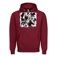 Burgundy cowhide 5 Zipper Hoodie - RanaPortraitStore