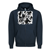 Navy cowhide 5 Zipper Hoodie - RanaPortraitStore