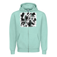 Seafoam cowhide 5 Zipper Hoodie - RanaPortraitStore