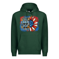 Sports Green patriotic sunflower land of the free Premium Hoodie - Jasminsmagicworld