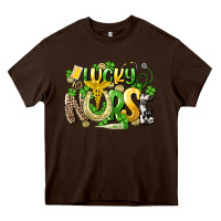 Chocolate Brown lucky nurse St. Patrick's Heavy Core Tee - HowdyJamesFarm