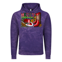 Cloud Purple cowboy merry christmas Vintage Hoodie - CowhideDigitalArt