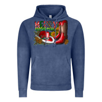 Vintage Denim cowboy merry christmas Vintage Hoodie - CowhideDigitalArt