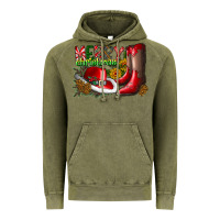 Vintage Olive cowboy merry christmas Vintage Hoodie - CowhideDigitalArt