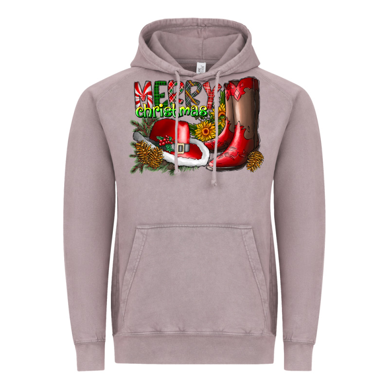 Cowboy Merry Christmas Vintage Hoodie by CowhideDigitalArt | Teevron
