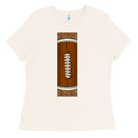 Bone american football with leopard pen wraps Ladies Tee - BundleAndBundleShop