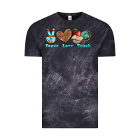 Cloud Black peace love teach Vintage Tee - BundleAndBundleShop