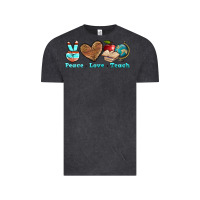 Vintage Black peace love teach Vintage Tee - BundleAndBundleShop