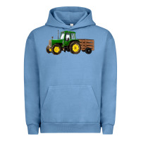 Pigment Pebble Blue farm tractor Urban Hoodie - RanaPortraitStore