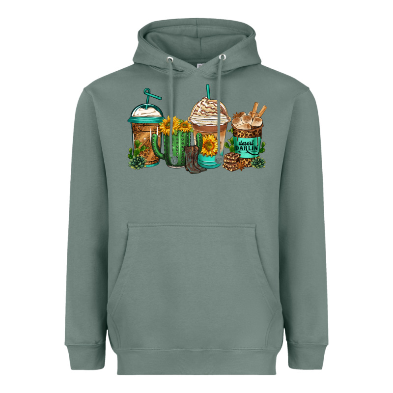 Desert Darlin Coffee Cups Heavyweight Hoodie by Jasminsmagicworld | Teevron