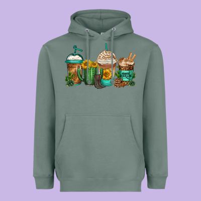 Desert Darlin Coffee Cups Heavyweight Hoodie Designed By Jasminsmagicworld