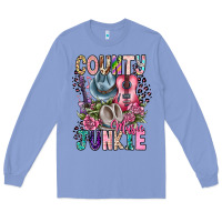 Colony Blue country music junkie Long Sleeve Tee - CowhideDigitalArt