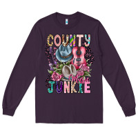 Plum country music junkie Long Sleeve Tee - CowhideDigitalArt
