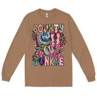 Toasted Coconut country music junkie Long Sleeve Tee - CowhideDigitalArt