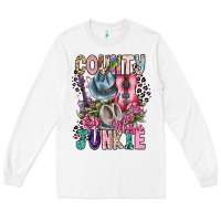 White country music junkie Long Sleeve Tee - CowhideDigitalArt