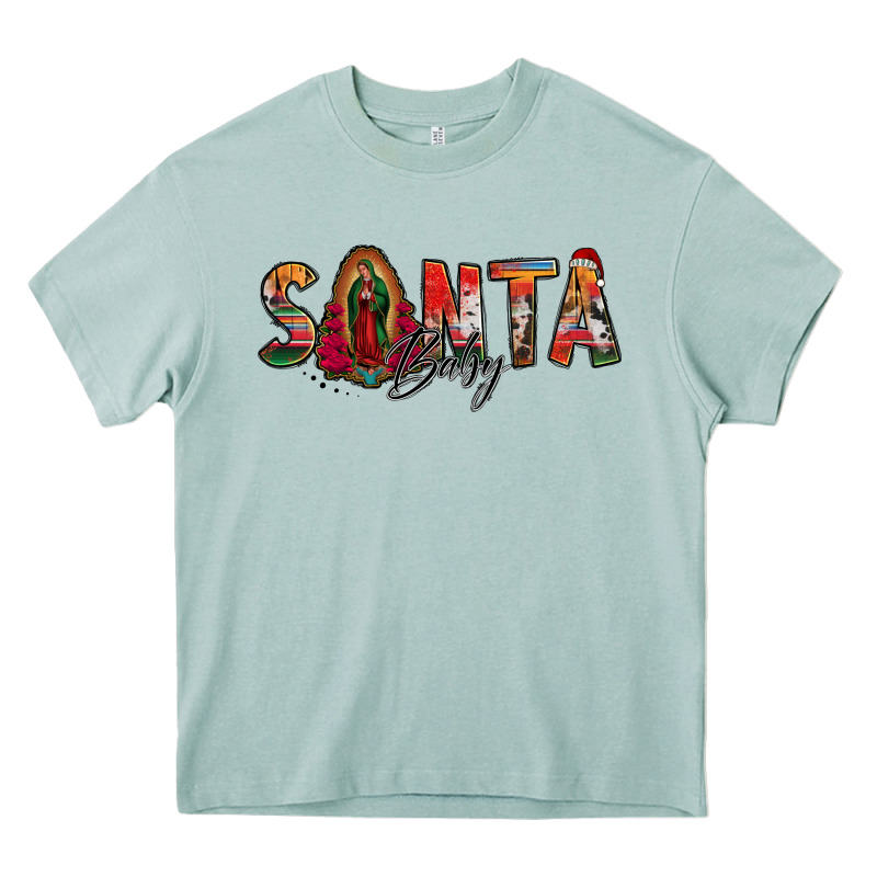Santa Baby Lady Of Guadalupe Heavy Core Tee by Jasminsmagicworld | Teevron