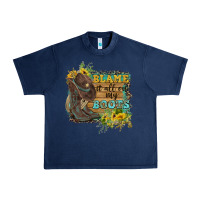 Navy Blame It All On My Boots Urban Heavy Tee - FaDigitalArtStudio