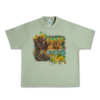 Oil Green Blame It All On My Boots Urban Heavy Tee - FaDigitalArtStudio