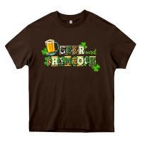 Chocolate Brown Beer and shamrock Heavy Core Tee - CowGirlArtShop