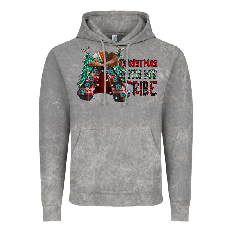 Christmas With Tribe Vintage Hoodie by CowhideDigitalArt | Teevron