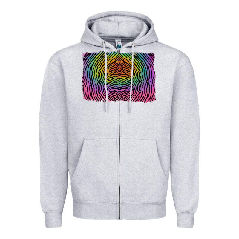Colorful Zebra Background Zipper Hoodie by RanaPortraitStore | Teevron