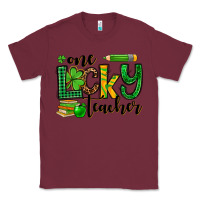 Burgundy St. Patrick's One lucky Teacher Classic Tee - OliviaCreatesArt