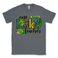 Charcoal Heather St. Patrick's One lucky Teacher Classic Tee - OliviaCreatesArt