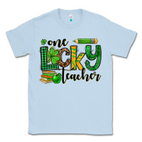 Dusty Blue St. Patrick's One lucky Teacher Classic Tee - OliviaCreatesArt