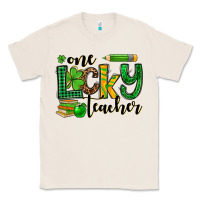 Natural St. Patrick's One lucky Teacher Classic Tee - OliviaCreatesArt