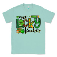 Seafoam St. Patrick's One lucky Teacher Classic Tee - OliviaCreatesArt