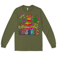 Army Green Let's Get Smashed Long Sleeve Tee - CowhideDigitalArt