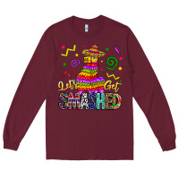Burgundy Let's Get Smashed Long Sleeve Tee - CowhideDigitalArt