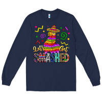 Navy Let's Get Smashed Long Sleeve Tee - CowhideDigitalArt