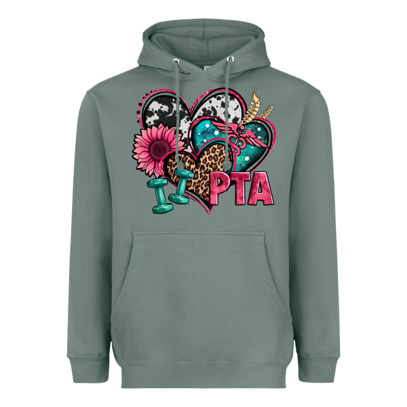 Pta Physical Therapy Assistant Hearts Heavyweight Hoodie by Jasminsmagicworld | Teevron