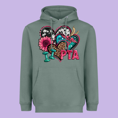 Pta Physical Therapy Assistant Hearts Heavyweight Hoodie Designed By Jasminsmagicworld