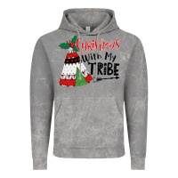 Cloud Rock Christmas with my tribe boho Vintage Hoodie - CowhideDigitalArt