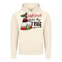 Vintage Artic Christmas with my tribe boho Vintage Hoodie - CowhideDigitalArt