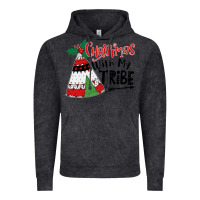 Vintage Black Christmas with my tribe boho Vintage Hoodie - CowhideDigitalArt