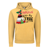 Vintage Mustard Christmas with my tribe boho Vintage Hoodie - CowhideDigitalArt