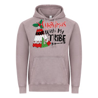 Vintage Zinc Christmas with my tribe boho Vintage Hoodie - CowhideDigitalArt